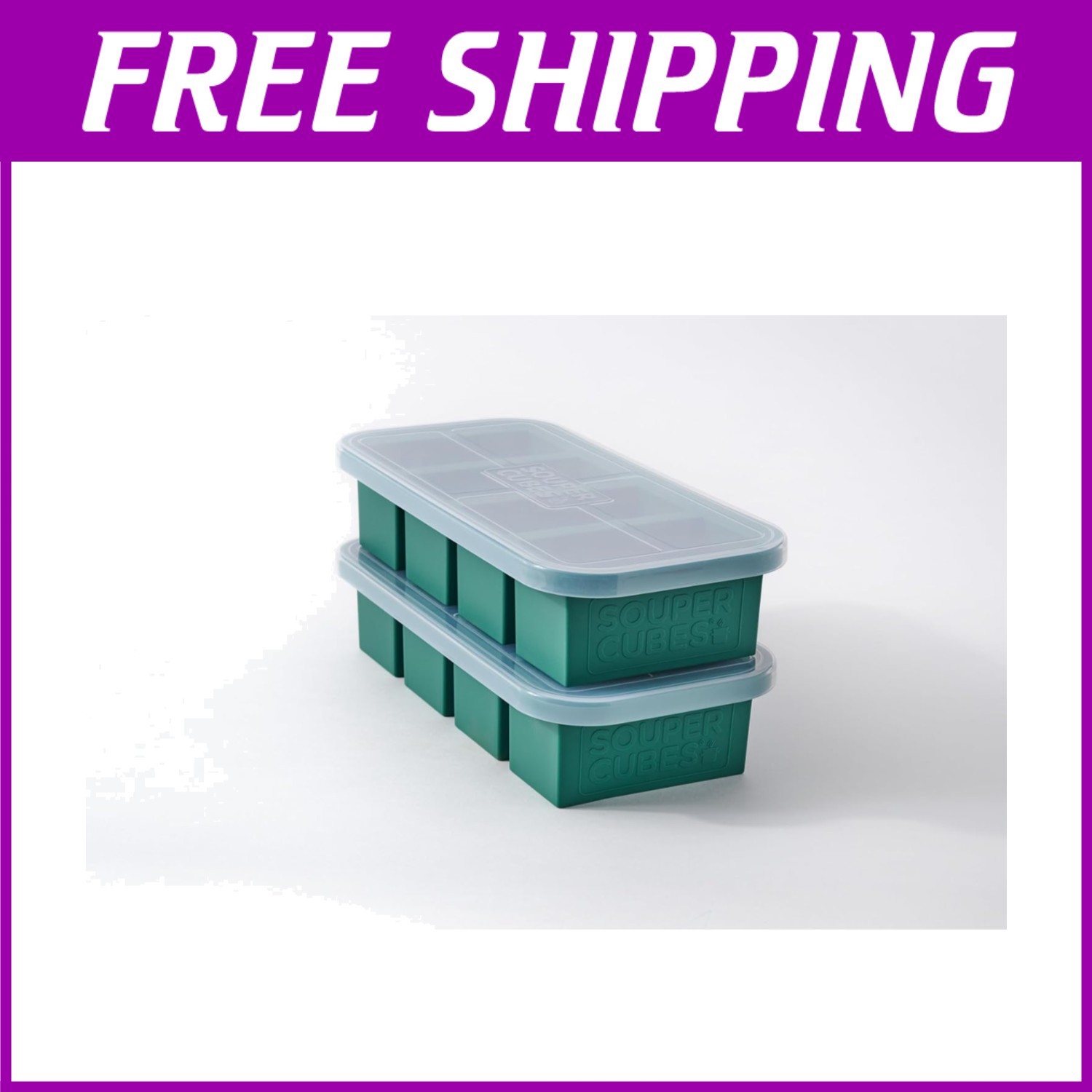 Souper Cubes Silicone Freezer Tray - Kale, 1 Cup (2-Pack)* gallery