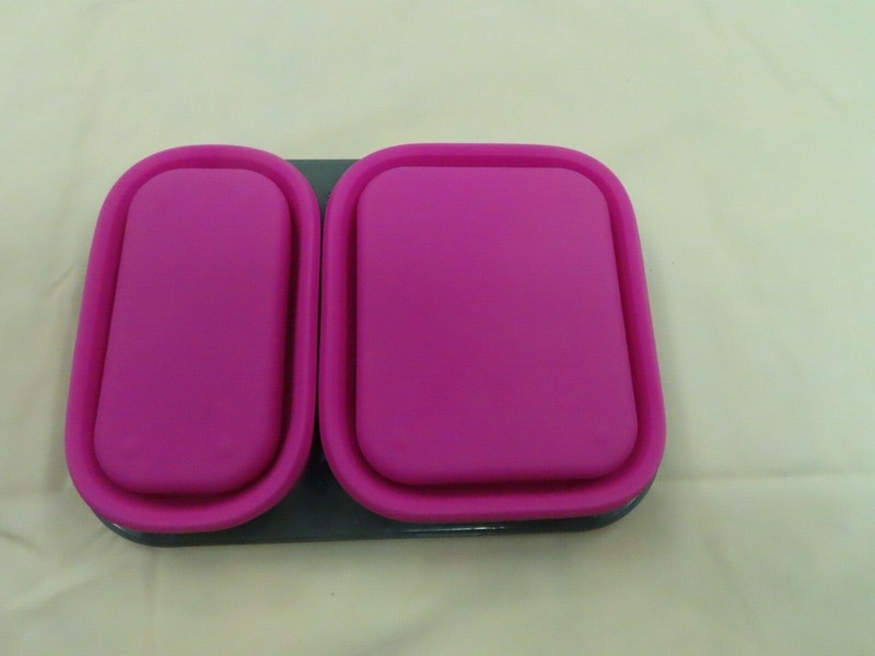 FDA APPROVED Collapsible 2 Section NIK Lunch Storage- Silicone PINK gallery