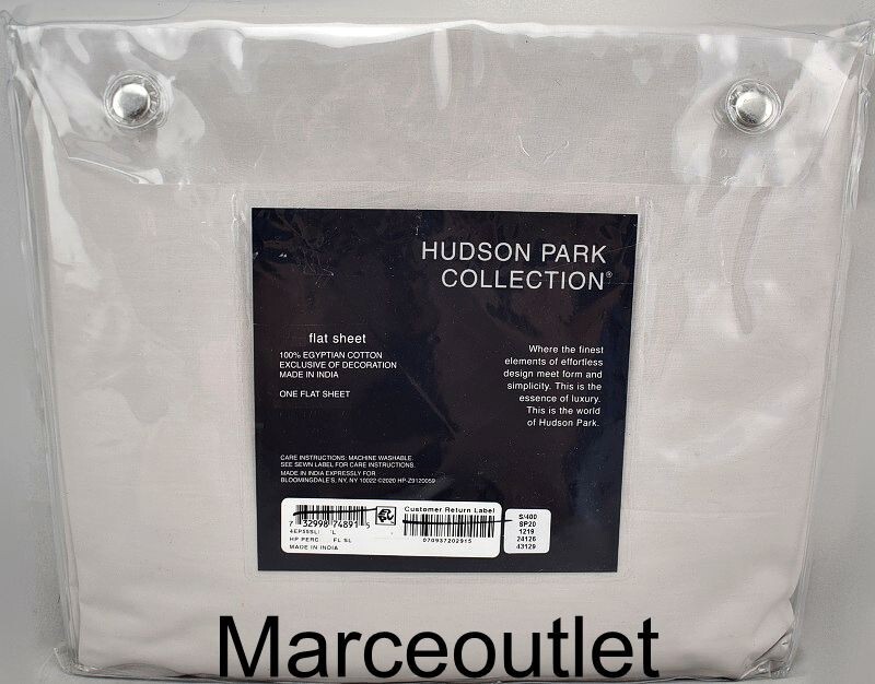 Hudson Park Classic Linens Egyptian Cotton Percale TWIN Flat Sheet Silver gallery