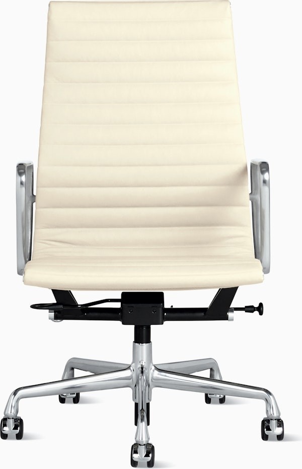 New Cream Ivory Herman Miller Eames Aluminum Group Leather High Back Exec Chair gallery