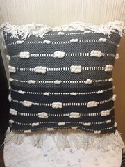 THRESHOLD Textured Wool Throw Pillow Black/Grey/White 17.5″ x 16.5″ (NEW)