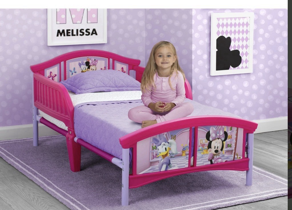 Disney Minnie Mouse Toddler Bed Frame, Pink/Purple Painted Plastic, Rectangular gallery