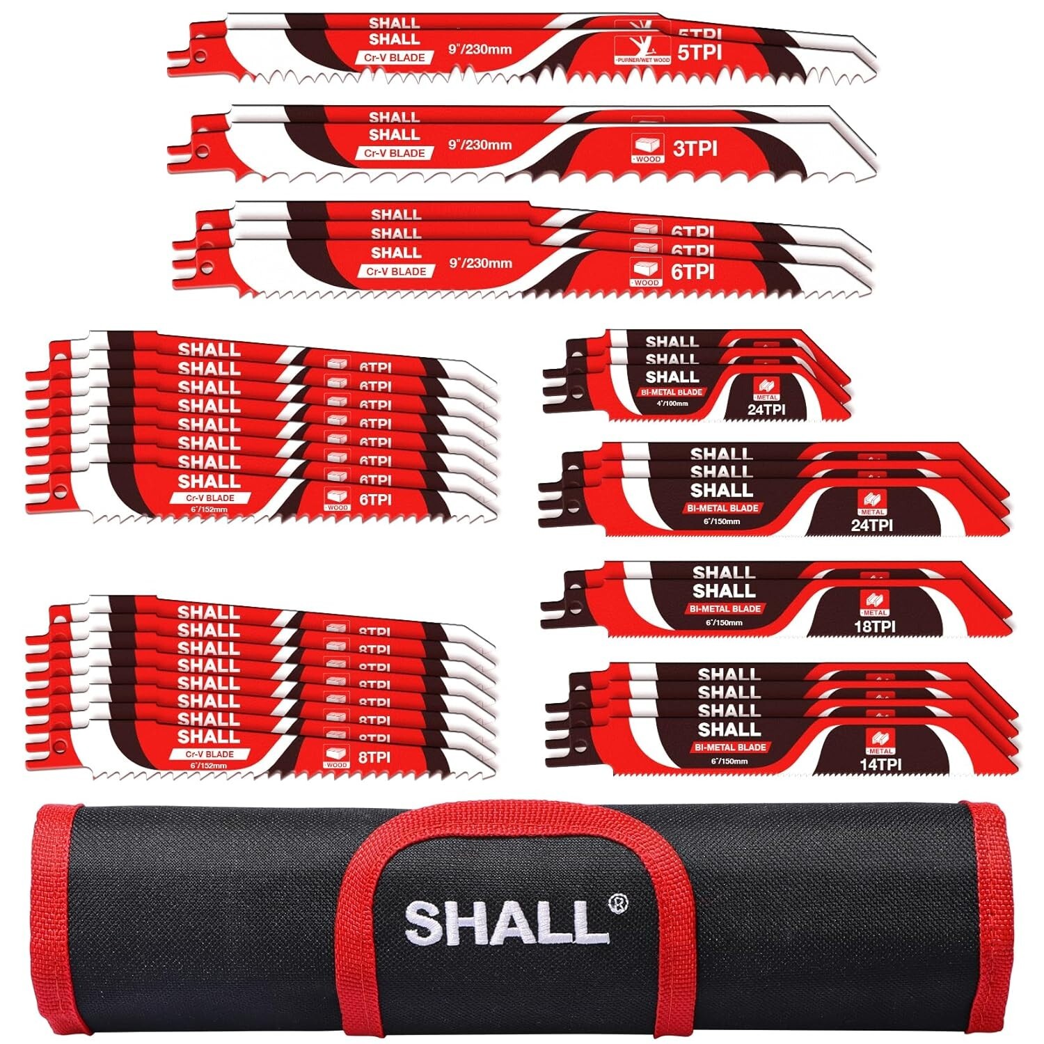 SHALL 34-Piece Reciprocating Sabre Saw Blades Set for Wood & Metal gallery