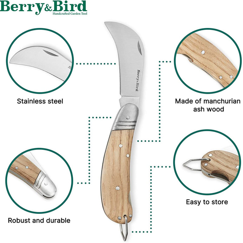 Berry&Bird Pruning Knife Folding Pocket Knife Garden Snips Garden Budding Knife gallery