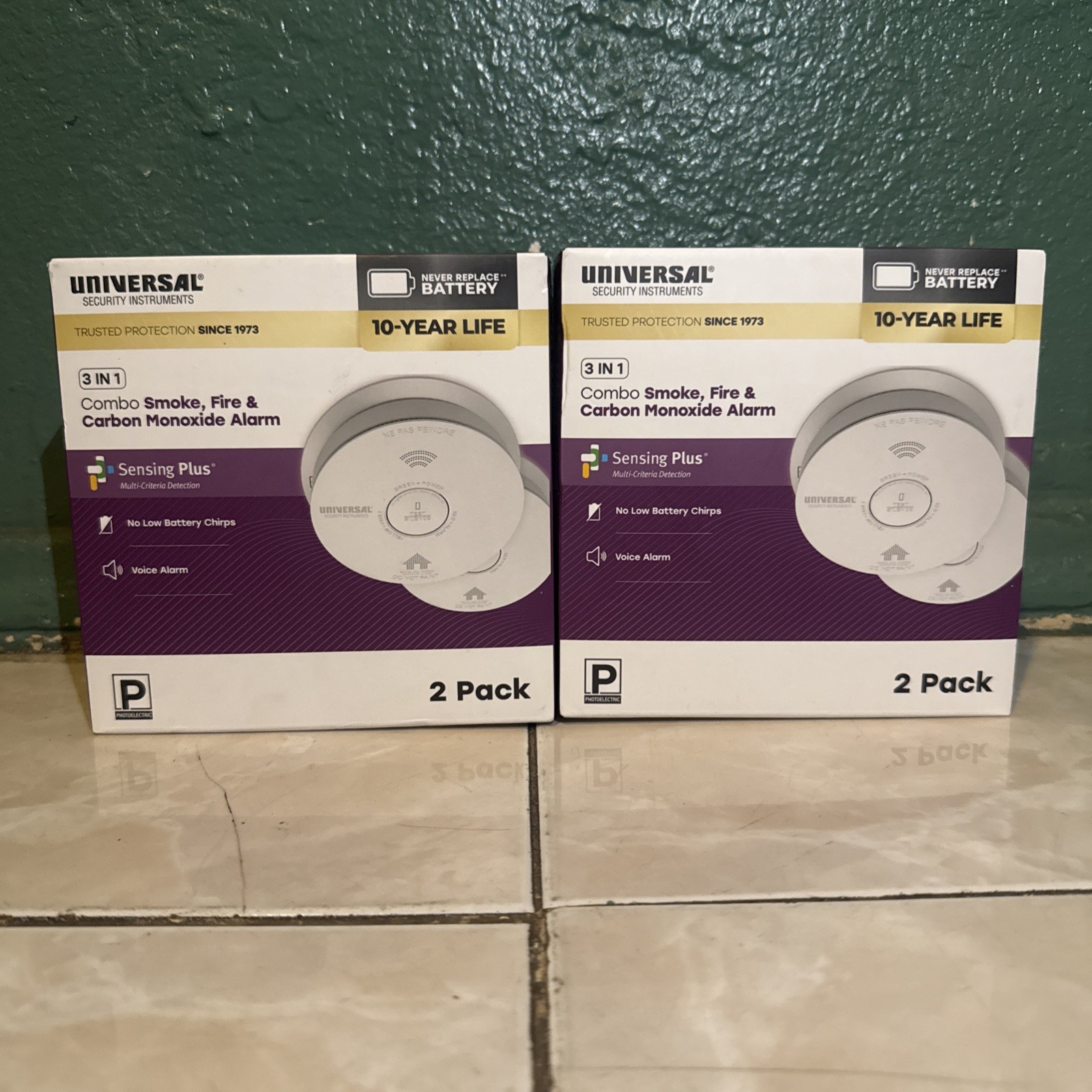 4 Pack 10-Year Battery Combination Smoke and Carbon Monoxide Detector. gallery