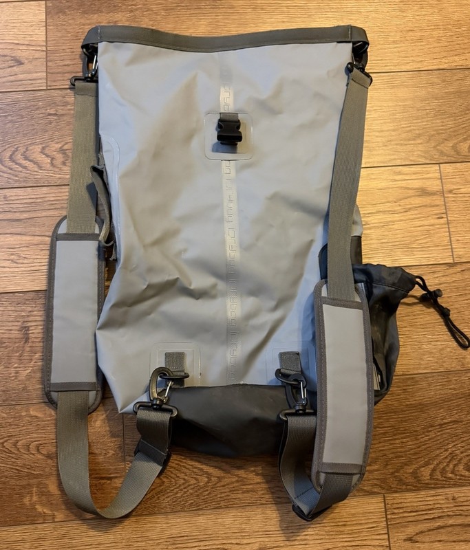 iory bag Waterproof Hiking Backpack Nylon Roll-Top Gray Reflective Patch 4