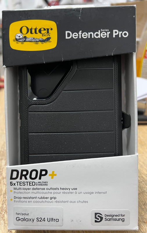 OtterBox Defender Pro Series Case With Clip for Samsung Galaxy S24 Ultra – Black