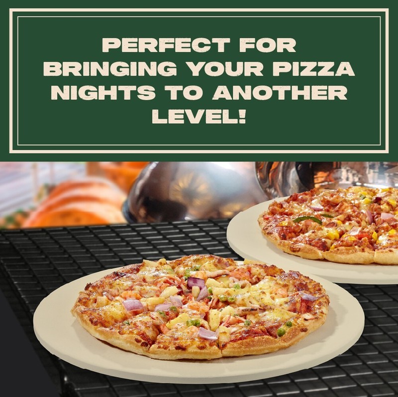 Concord Pizza Stone (2 Pack) (15" Round) w/ Cordierite Heatwell Tech. Bread Bake gallery