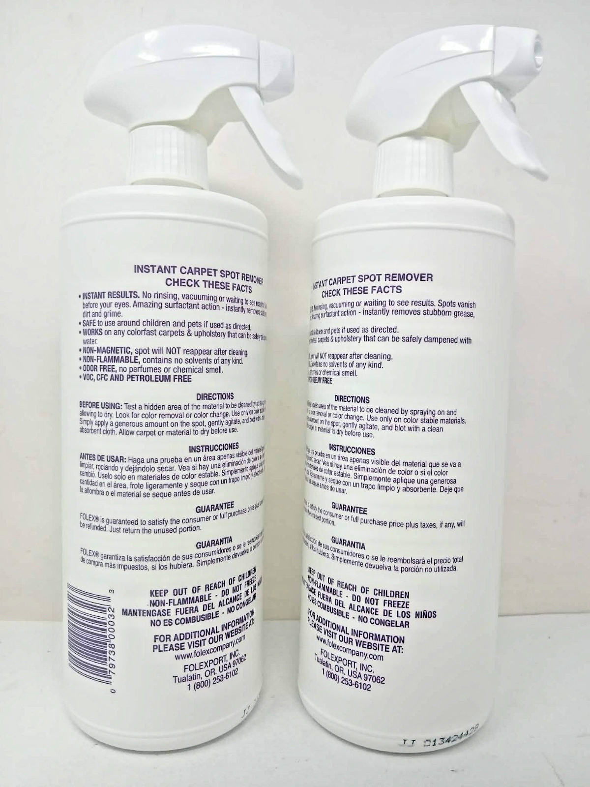 2 Pack - FOLEX Instant Carpet Spot Remover 32 oz For Grease Ink Wine Coffee Etc. gallery