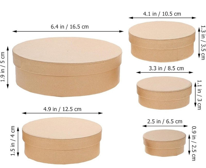 5 Pcs Big Boxes Decorative for Presents Round Carton Candies Container gallery