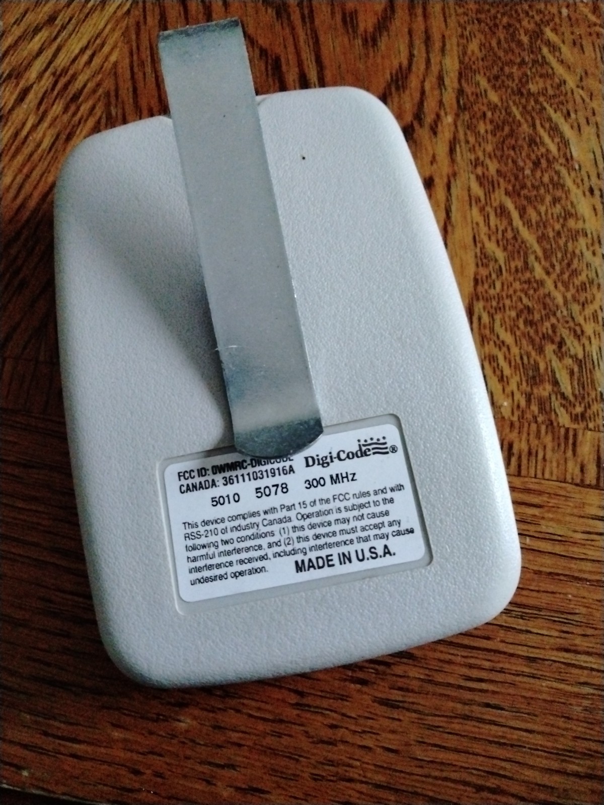 Digi-Code 5010 Gate Garage Door Opener Remote Control Transmitter 300MHz 10 DIP gallery