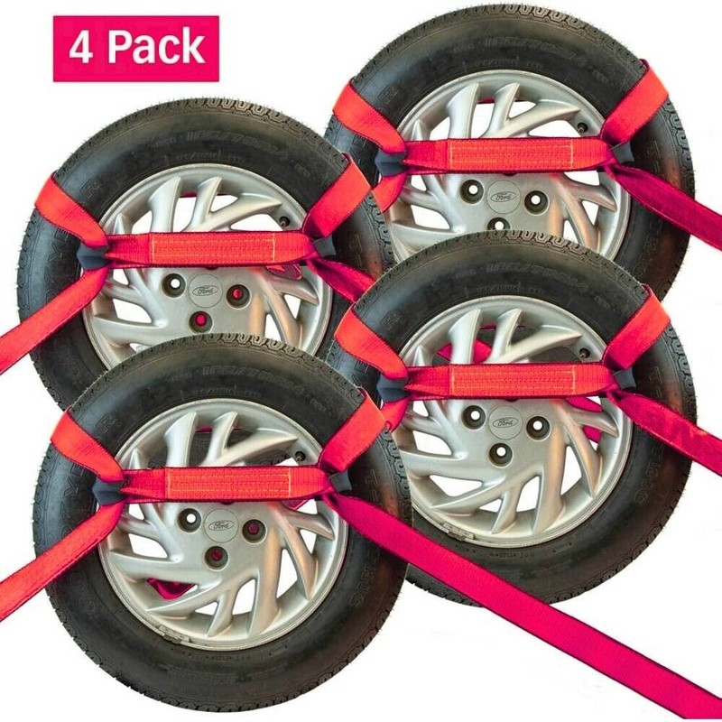 8 Point Roll Back Vehicle Tie Down Kit w/Chain Tails On Both Ends for Tow Truck gallery