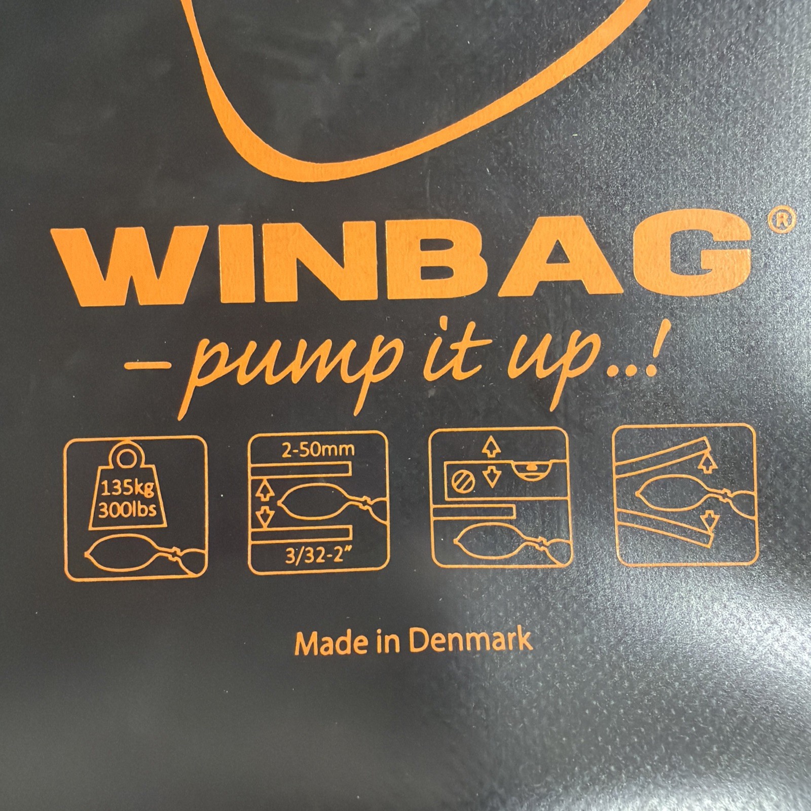 WINBAG Lift Tool Pump It Up 300lb Inflatable Shims 135kg Made In Denmark Great gallery