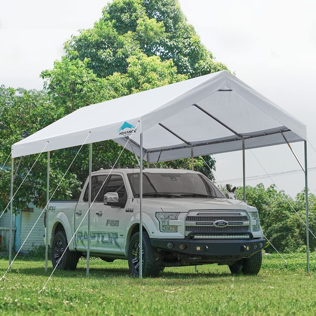ADVANCE OUTDOOR 12x20 Adjustable Carport Shelter Storage Canopy Boat Cover Shed gallery