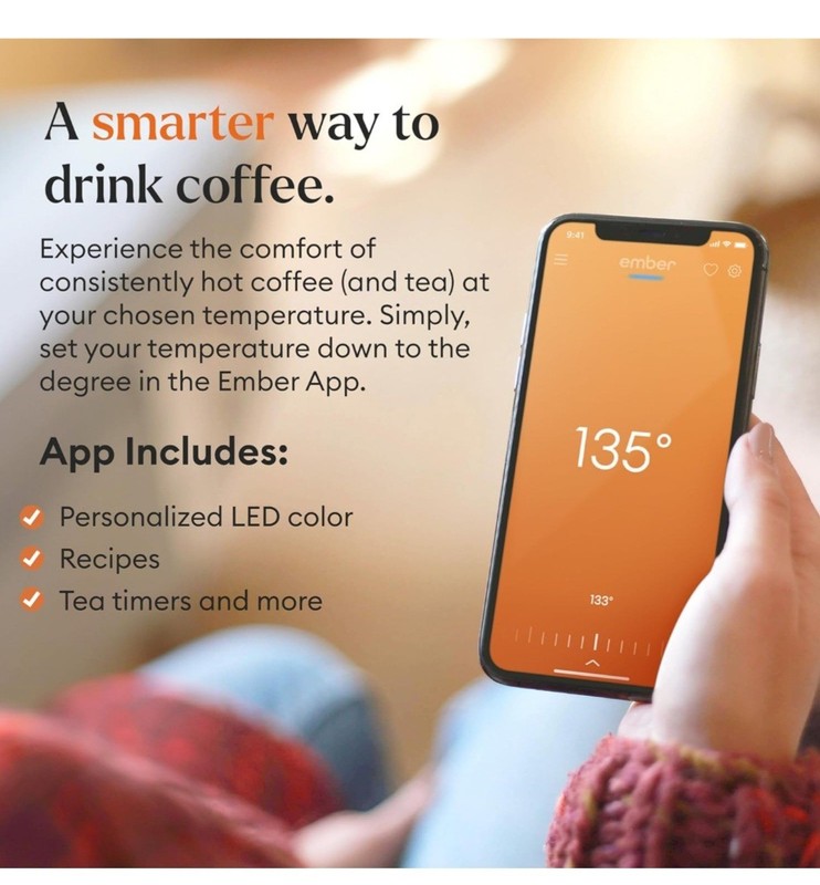 Ember Temperature-Control Smart Mug 2, 414 ml, White, 80 min. Battery Life - App gallery