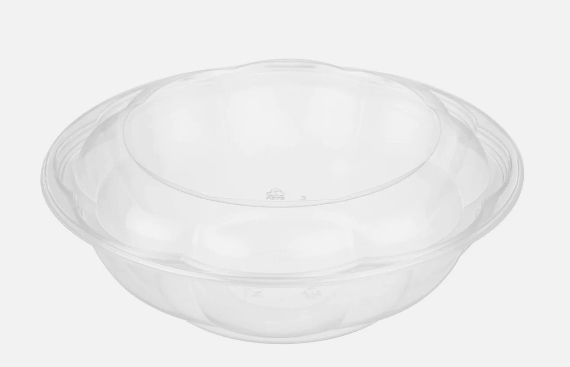 64oz Clear Plastic Disposable Salad Bowls with Lids gallery