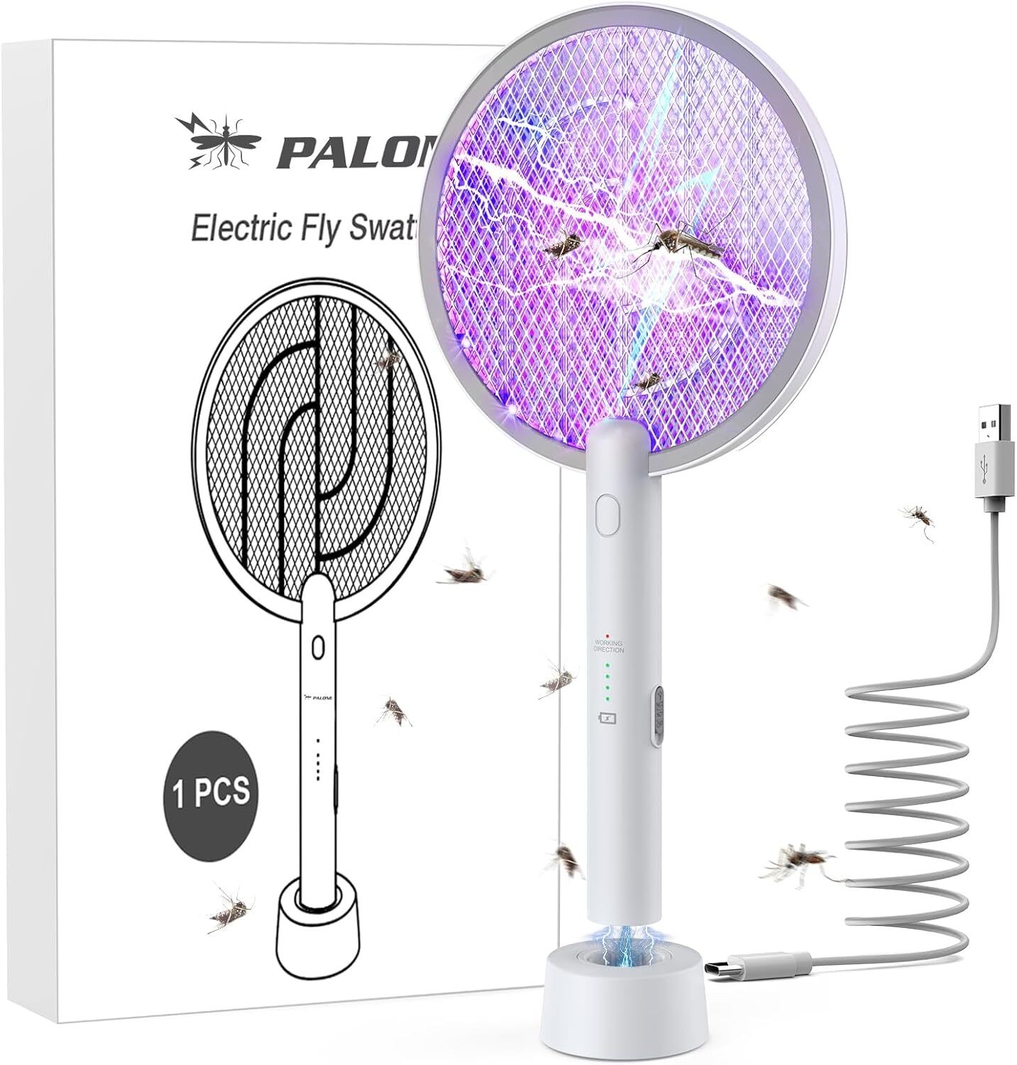 ⚡2Pack Electric Fly Swatter Bug Zapper Zap Mosquito Killer Pest Insect Racket gallery