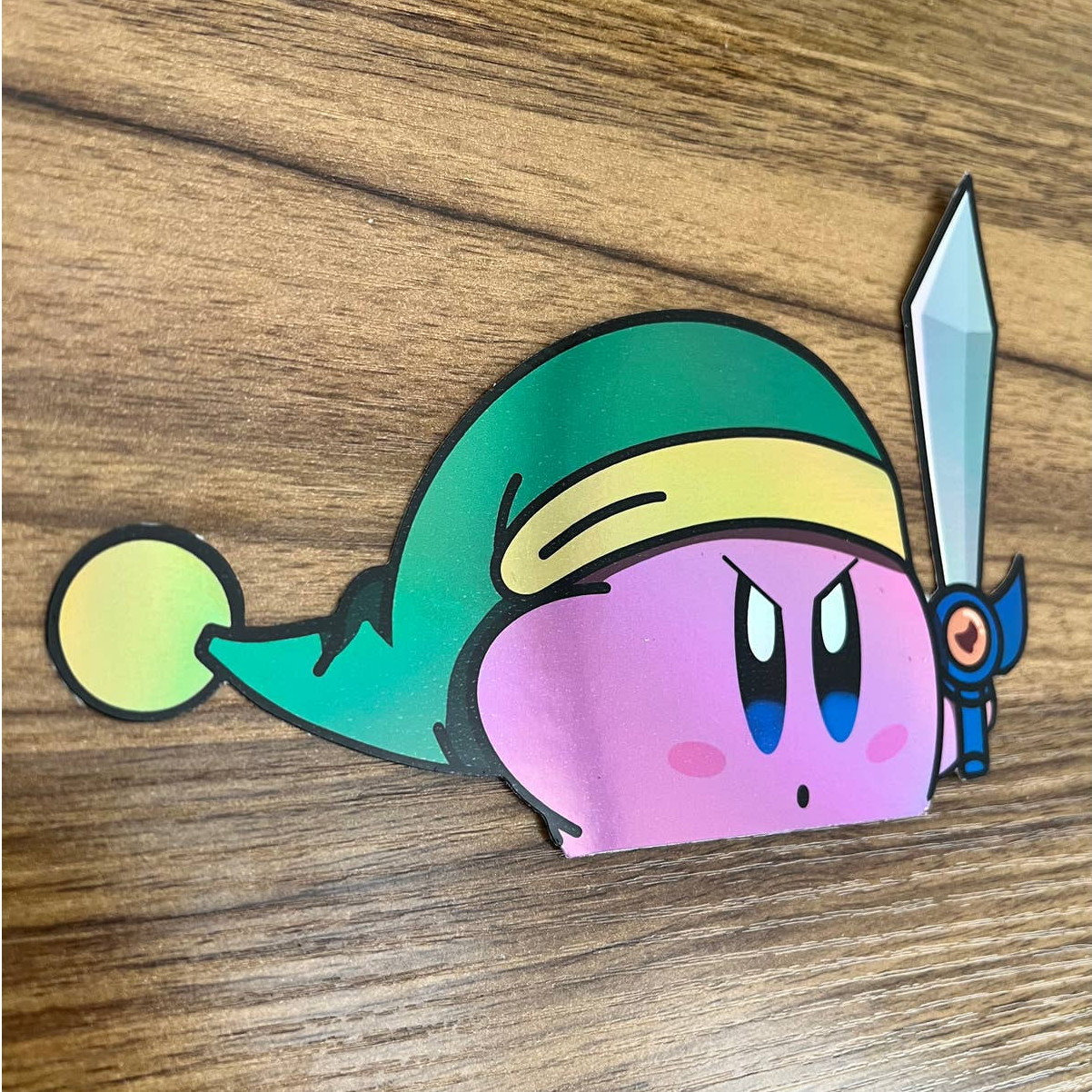 Kirby | Kirby Link | Vinyl Sticker | Vinyl Decal | Holographic Sticker | gallery