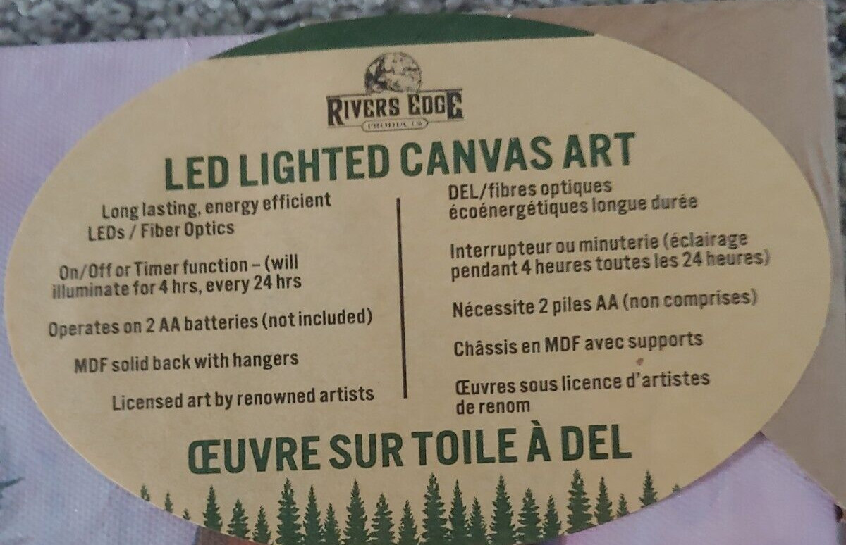 Christmas Pups Rivers Edge Products LED Canvas Art, 24 by 16 in gallery