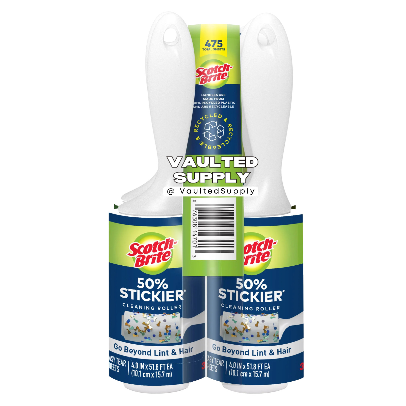 Scotch Brite 3M Lint Roller 50 % Sticker, 95 Sheets (Pack of 5), 475 Count gallery