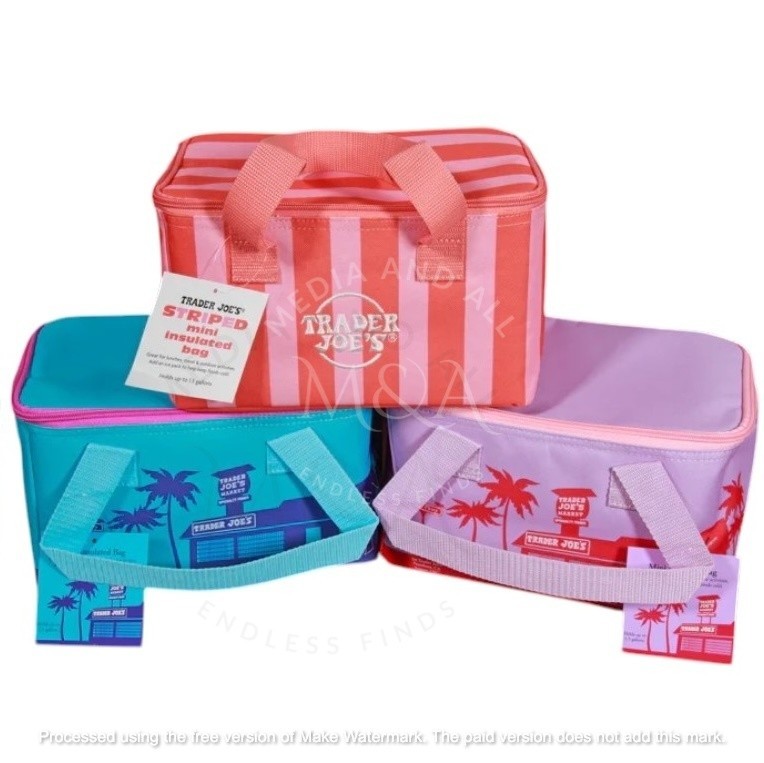 1 Trader Joe's 2026 Mini Insulated Tote Summer Fun Ltd Ed Pink Orange Blue Green gallery