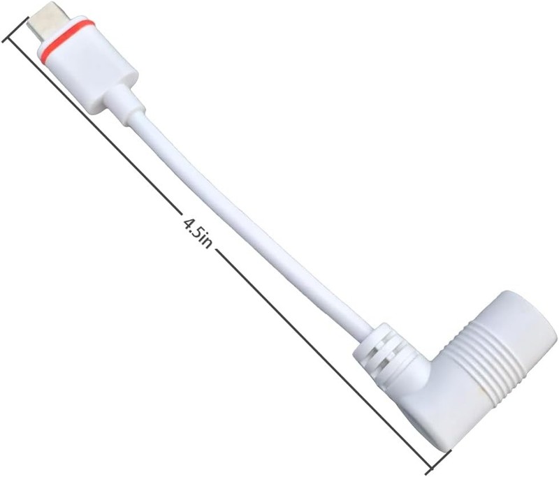 USB-C Adapter Replacement for Ring Barrel Plug Solar Panels & Cameras - White gallery