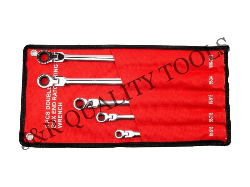 VCT 5PC Double Box End Spline Ratcheting Wrench | SAE 1/4" - 13/16 Flexible Head gallery