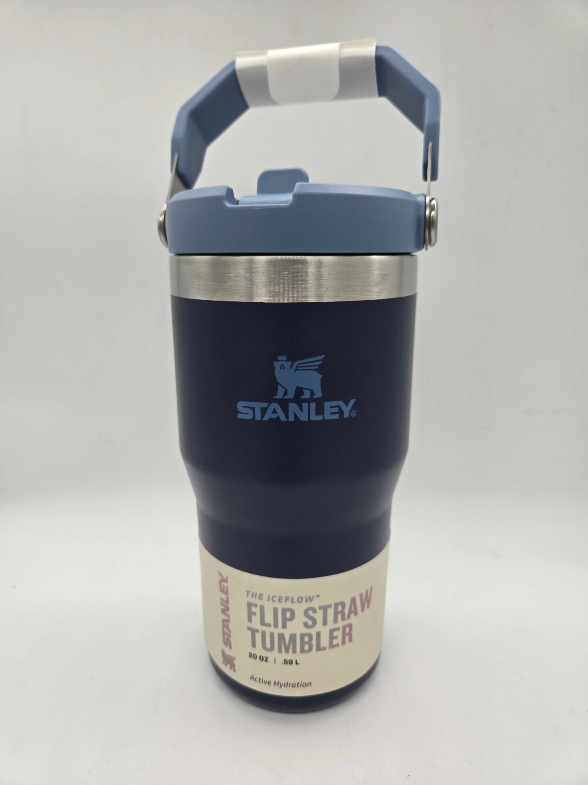 Stanley IceFlow Stainless Steel Flip Straw Tumbler with Handle - 20 oz - Navy gallery