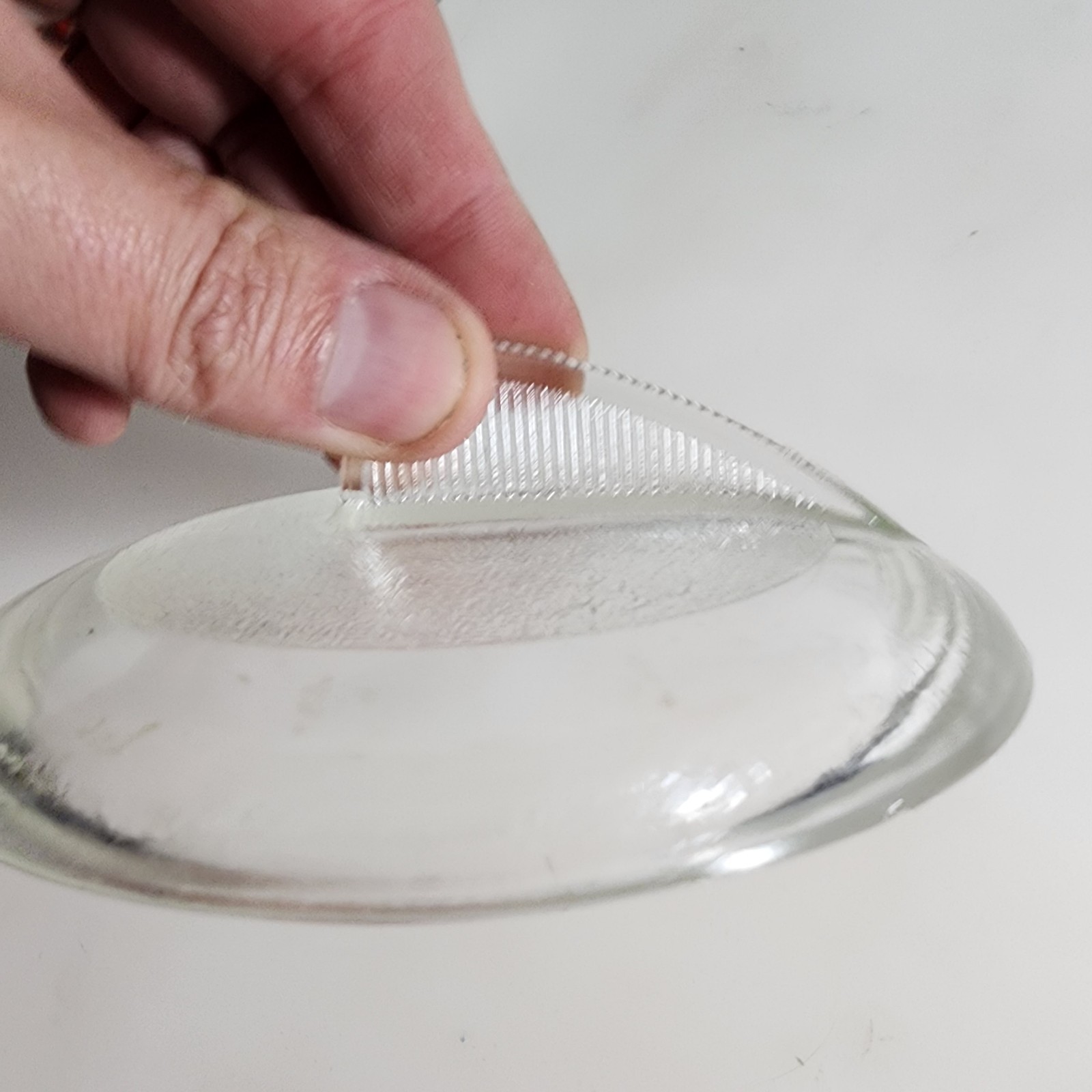 Vintage Glasbake Shark Fin Round Ribbed Handle 4 3/4” J-313 Lid & Bowl No Chips gallery