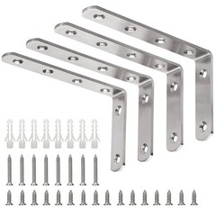 4 Pack Heavy Duty L Brackets 5×3 Stainless Steel Shelf Support Corner Brace