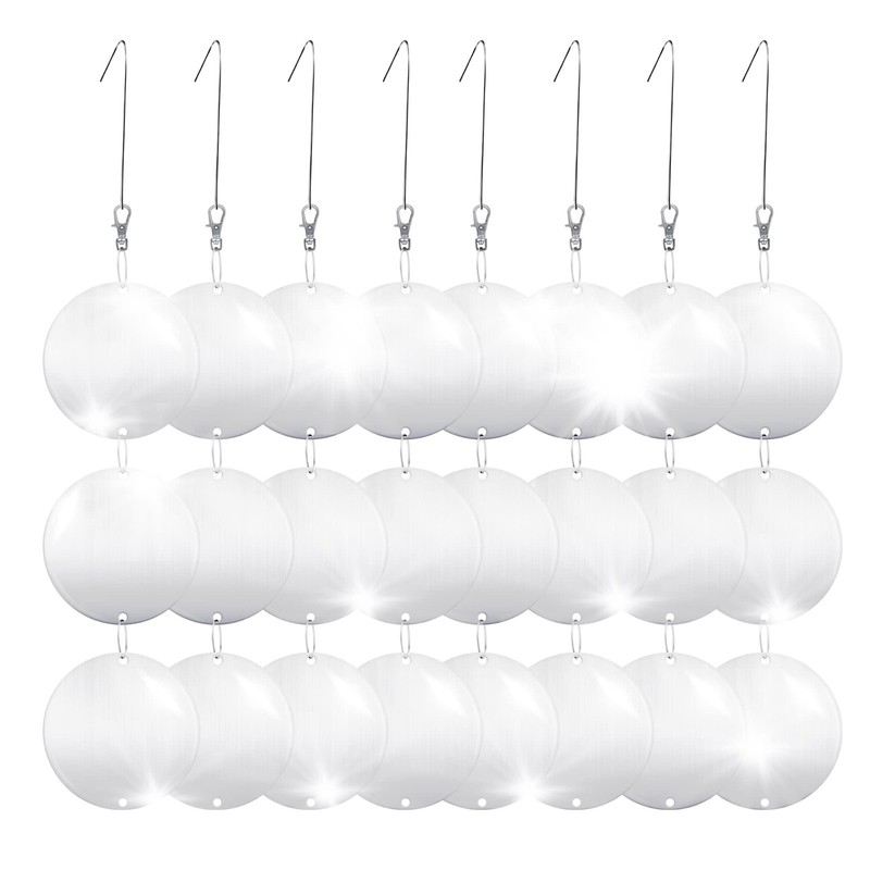 24PCS Reflective Bird Scare Discs - Double-Sided Deterrents for Garden, Patio, Y gallery