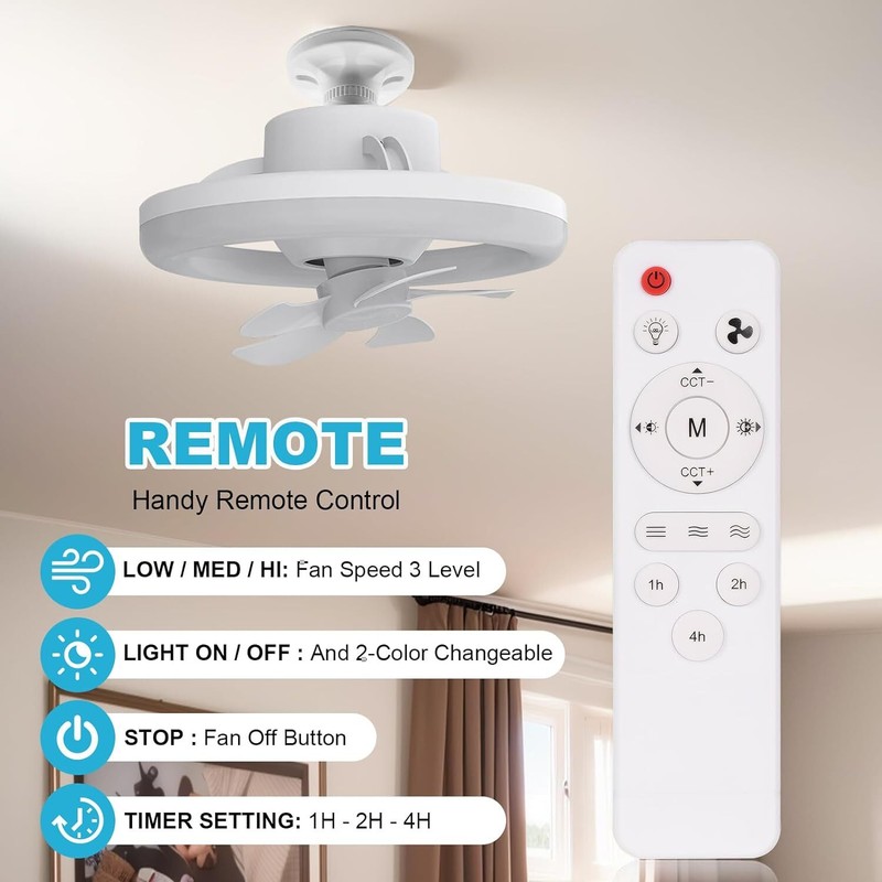 10 in Ceiling Fan with Dimmable LED Lights and Remote, 3 Speeds 2 Colors LED gallery