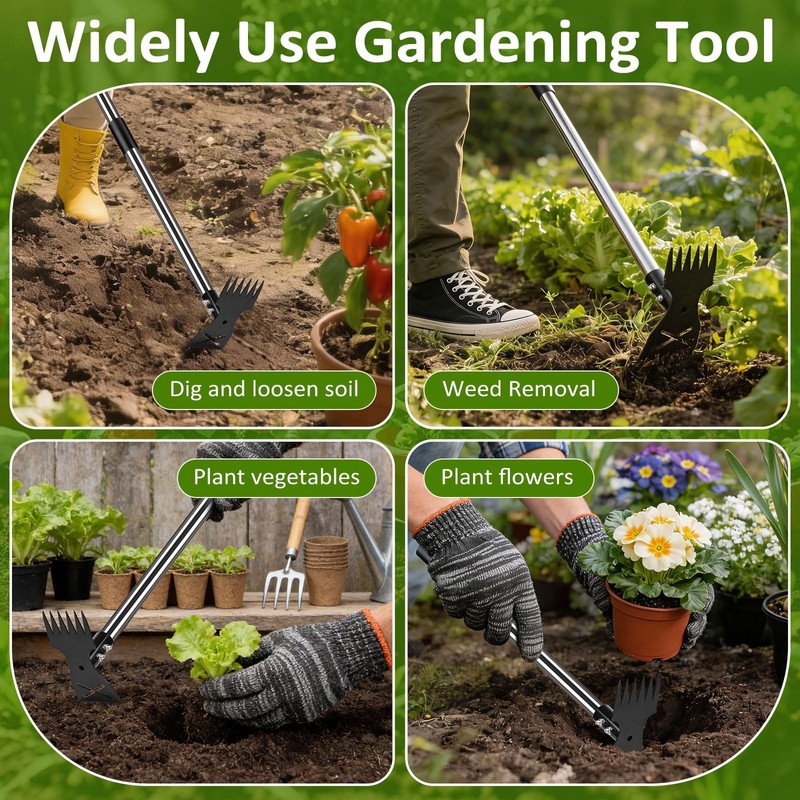 Weed Puller Tool with Long Handle - Adjustable Length Manual Weeder Tool, 2 i... gallery