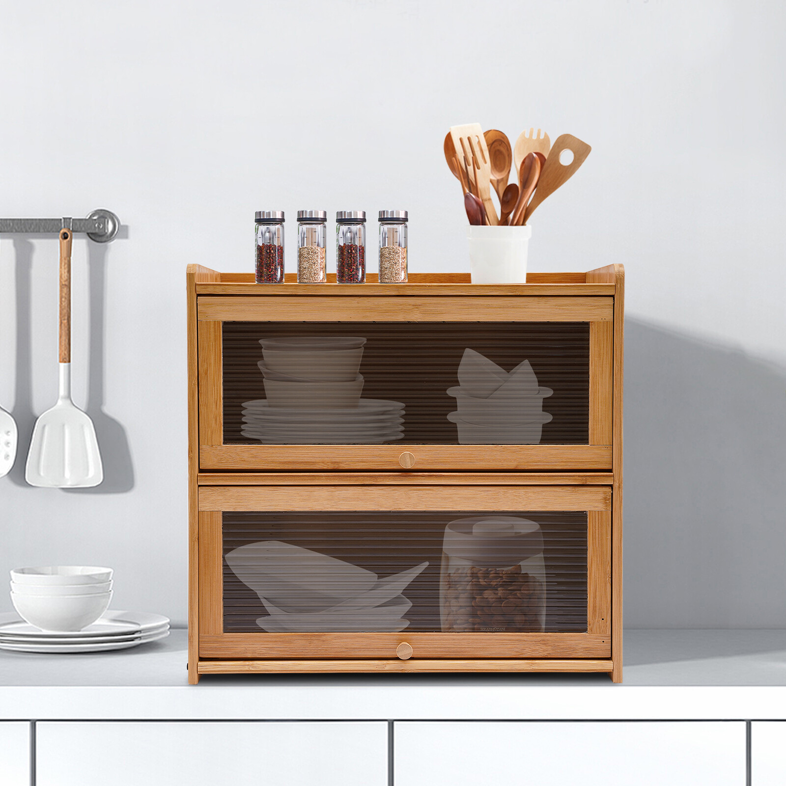 Storage Cabinet, Countertop Storage Cabinet, Cabinet with 2 Door Stoppers gallery