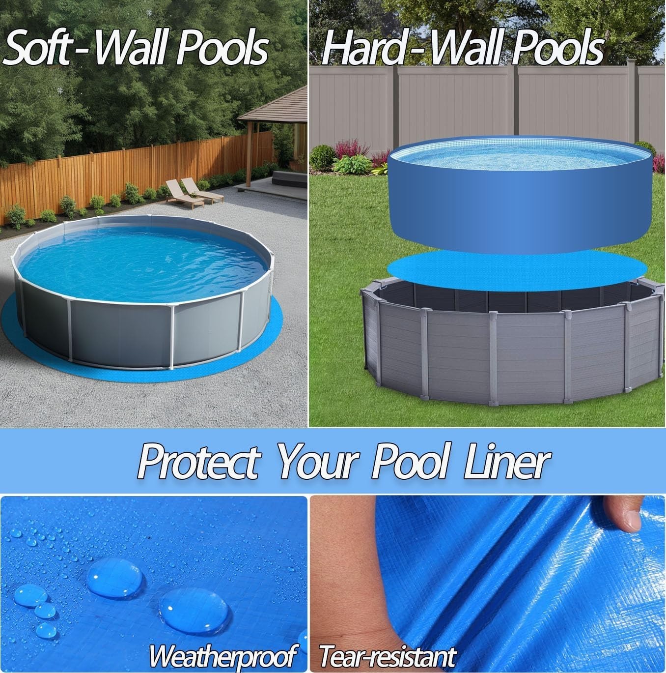 21 FT Round Above Ground Pool Liner Pad Heavy Duty Outdoor Pool Mat Underlayment gallery