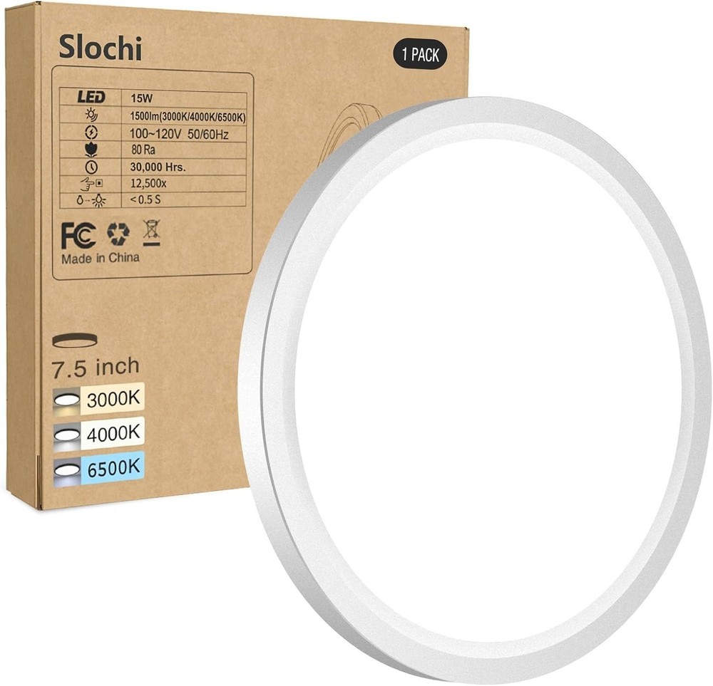 Flush Mount LED Ceiling Light Ultra Thin White 100W Eq 3000K-6500K Round Flat