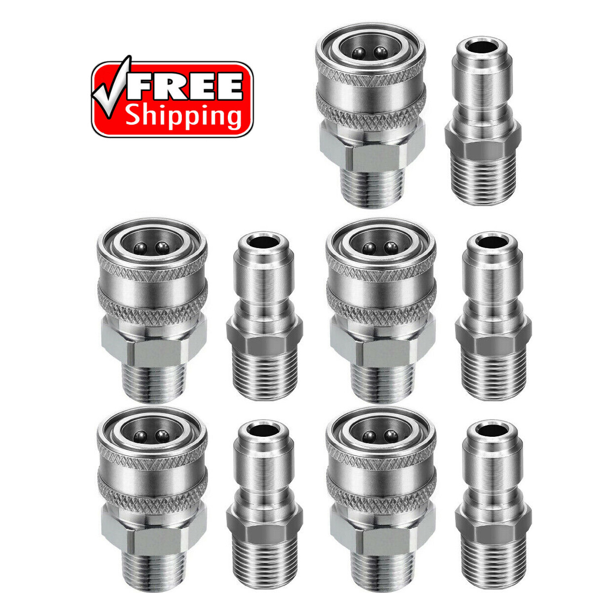 10pcs Pressure Washer Adapter Set, Quick Connect Kit, 3/8’’ Male Thread Fitting gallery