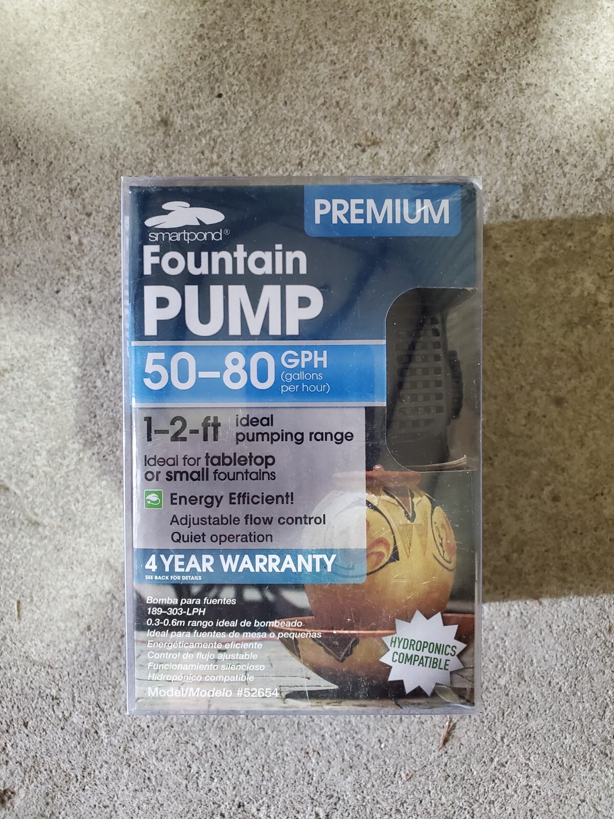 Smartpond - Fountain Pump - 50-80 GPH Adjustable Flow Model - 52255 gallery