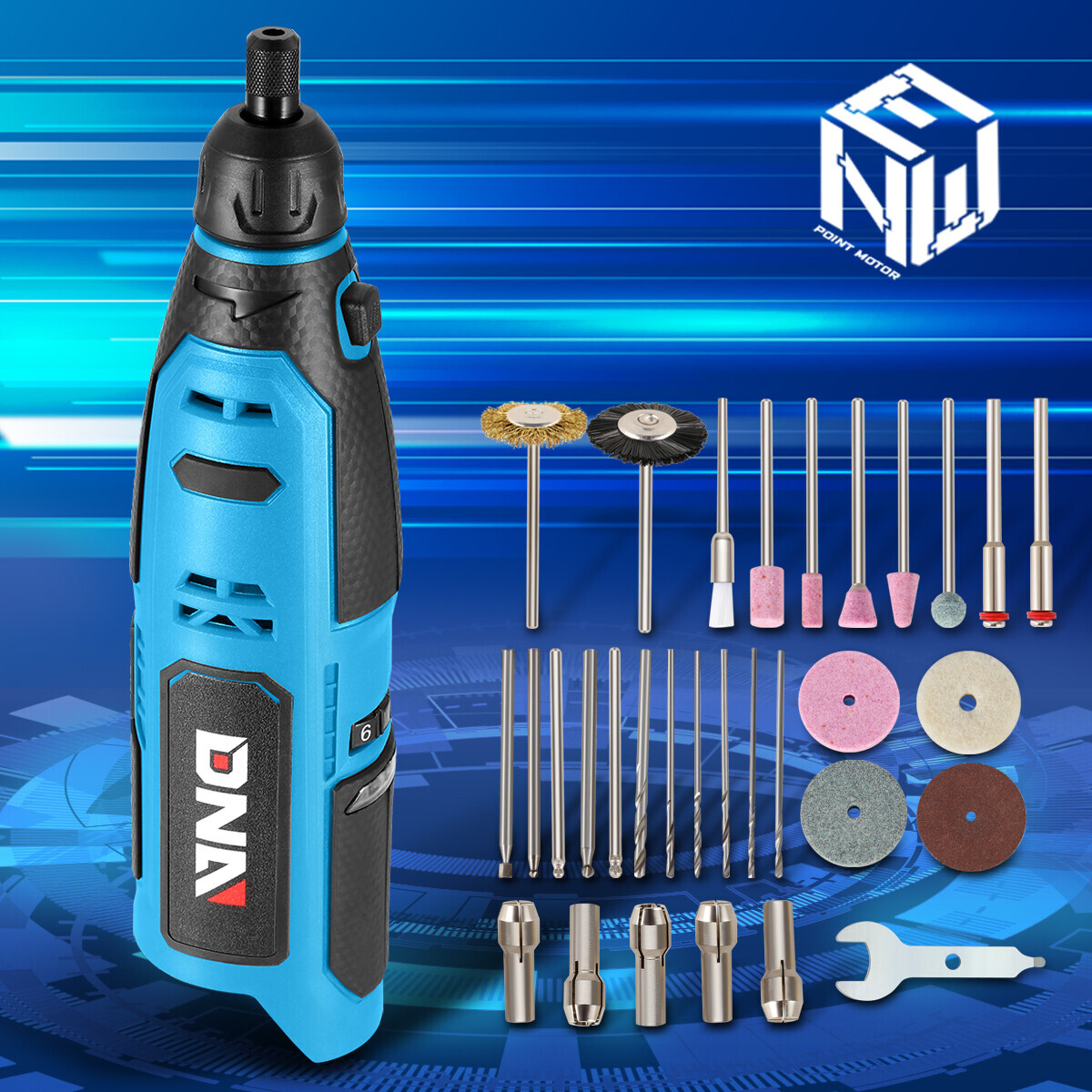 DNA Motoring 12V Electric Mini Grinder Set Grinding Polishing Drilling Tool Blue gallery