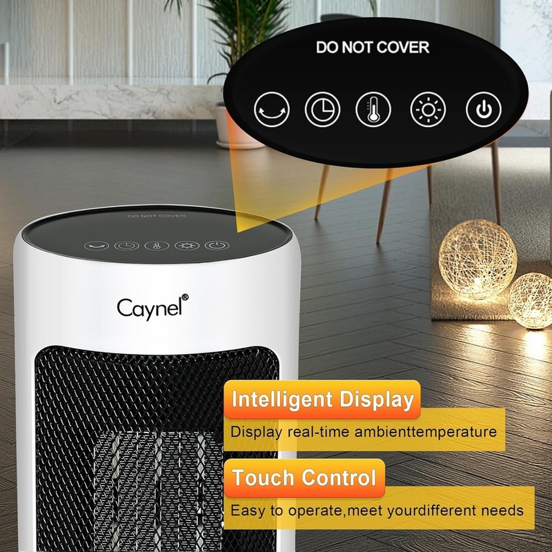 Oscillating Portable Ceramic Tower Heater 1500W Digital Thermostat 12Hour Timer gallery