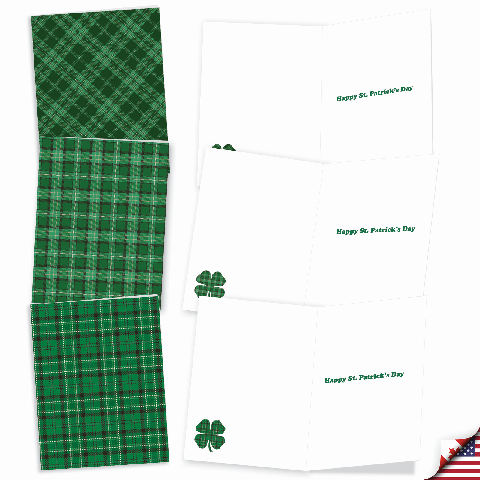 20 Asst'd St. Patrick's Day Notecards w/ Envelopes(2 of Each) Irish Tartan gallery