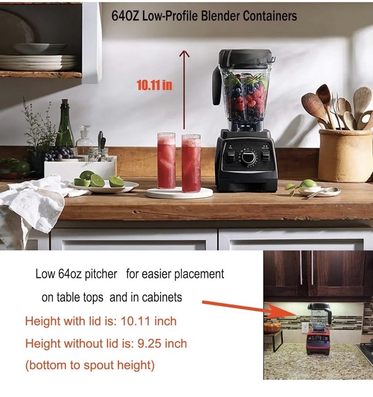 Pitcher Replacement 64oz Low-Profile Compatible W/Vita Mix 780 75-0 75-00 5000 gallery