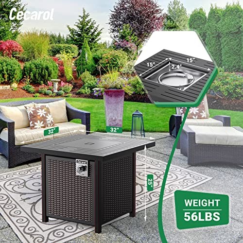 TACKLIFE Gas Fire Pit Table Lid Lava Rock Auto-Ignition 50000 BTU GFP06 - BLACK gallery