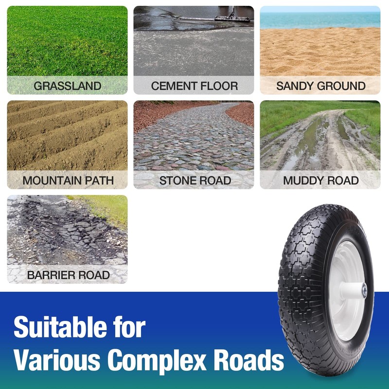 Flat Free Solid Tire 4.80/4.008 Airless for Hand Trucks, Utility Carts, Dollies gallery