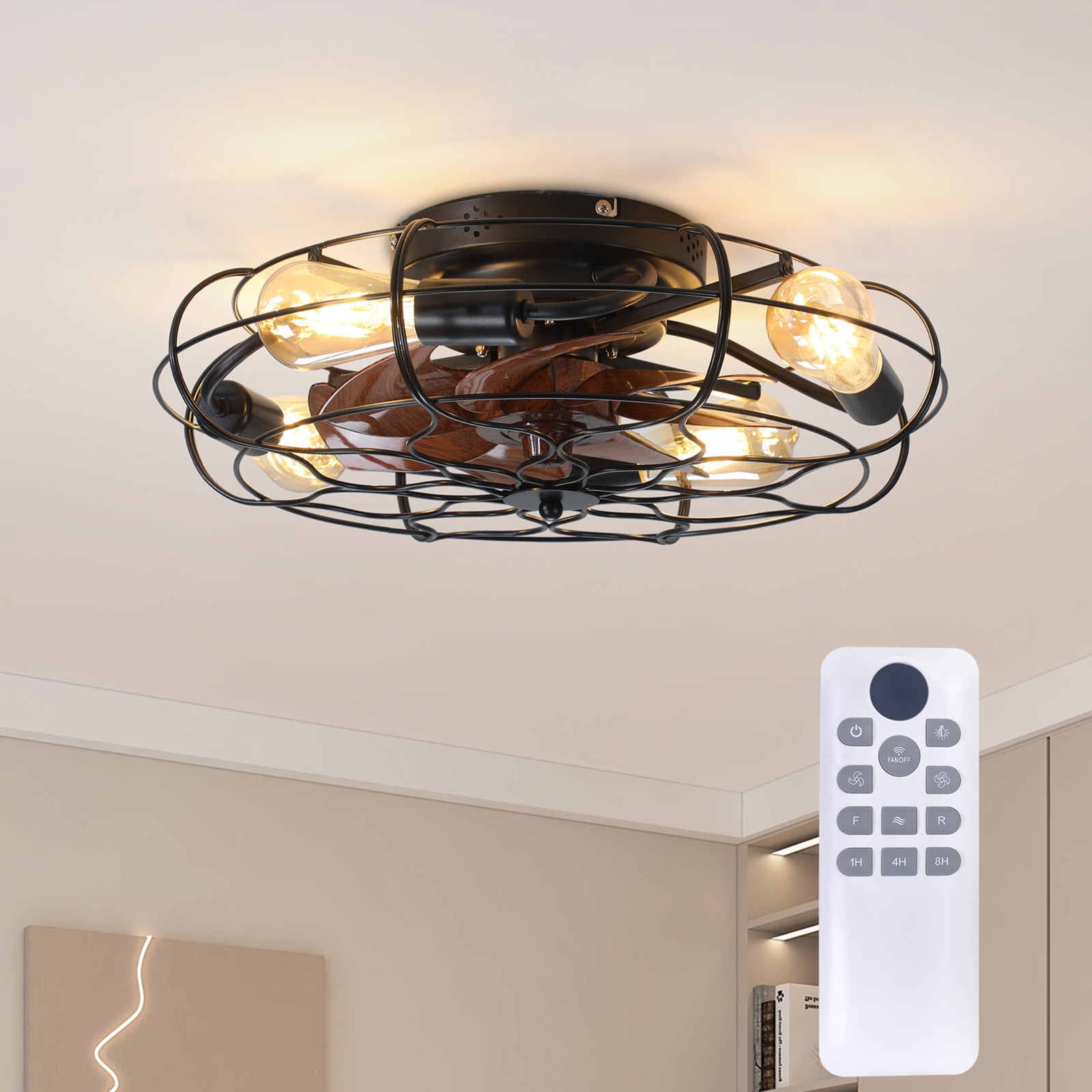 19.7" Ceiling Fan Light 6-Speed Low Noise 30 dB for Bedroom/Living Room Kitchen gallery