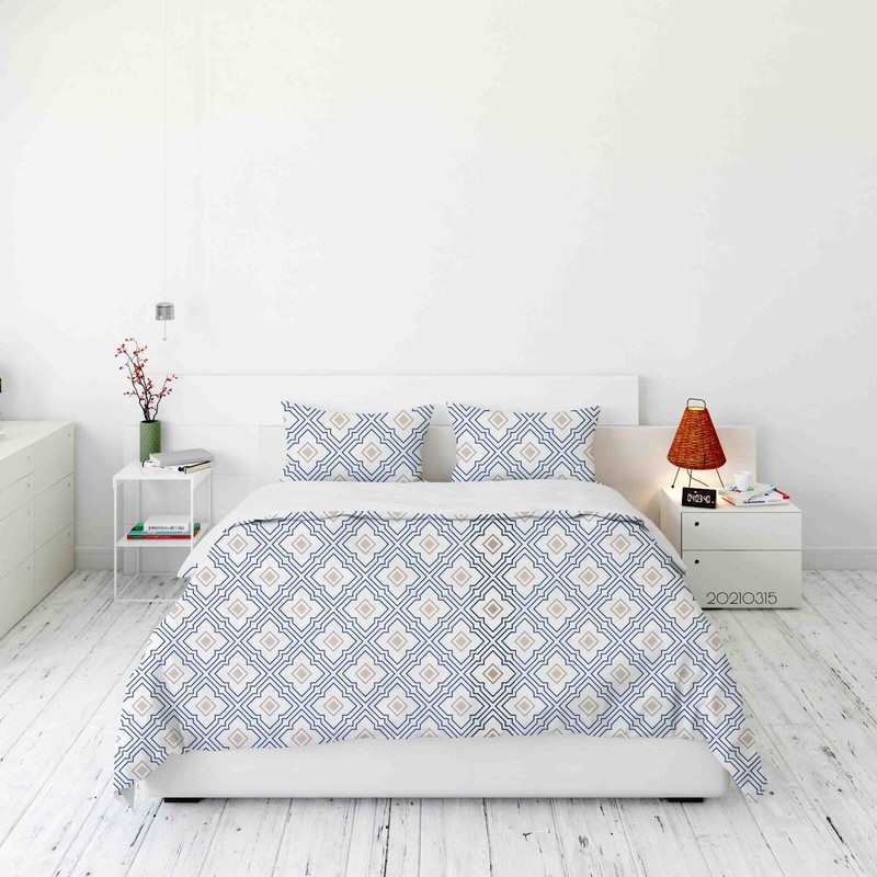 3D Geometric Pattern Blue Brown Quilt Cover Set Bedding Sets Pillowcases 64 gallery