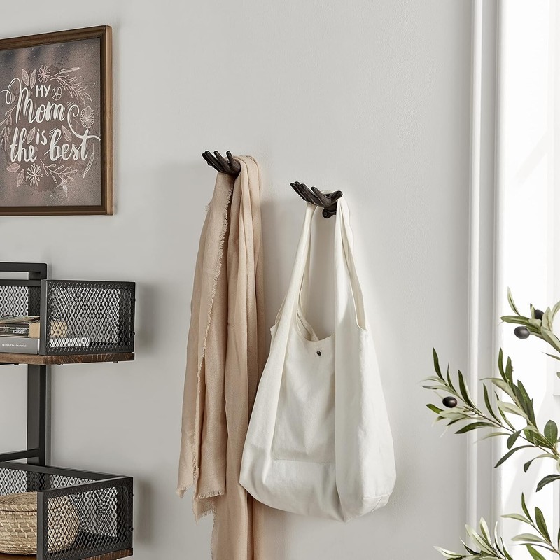2; Open Hands Wall Hook Cast Iron Purse Towel Coat Jewelry Hanger Key Rack Hooks gallery