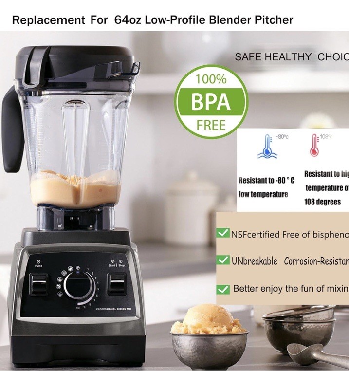 Pitcher Replacement 64oz Low-Profile Compatible W/Vita Mix 780 75-0 75-00 5000 gallery