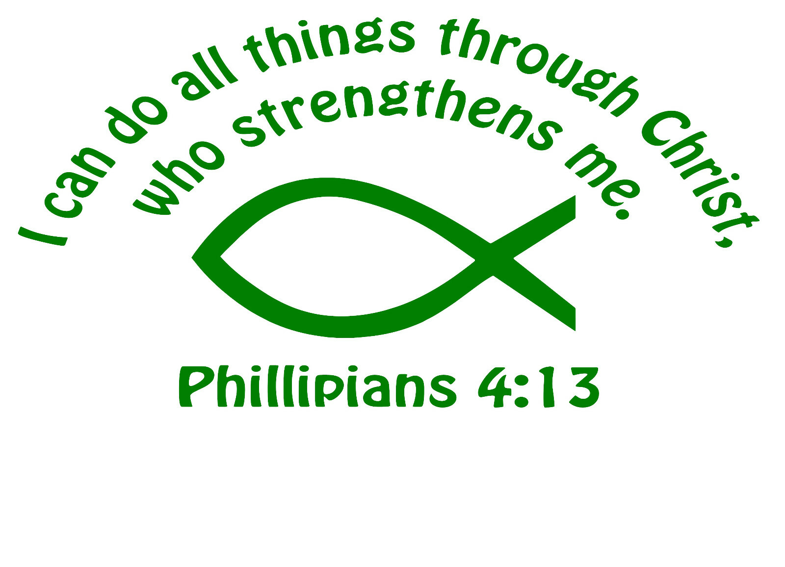 Philippians 4:13 Fish Do All Things w/Christ Religious Wall Window Decal Bible gallery