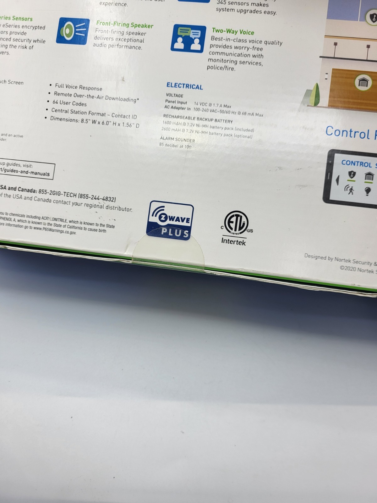 New 2GIG-GC2e-345 SECURITY SYSTEM CONTROL PANEL Zwave Plus Controller V1.21 gallery